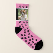 Pink Custom Dog Foto Socks - Custom Pet Socks Socken (Rechts - Außen)