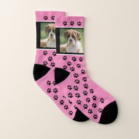 Pink Custom Dog Foto Socks - Custom Pet Socks Socken (Paar)