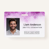 Pink Custom Employee Foto ID Abzeichen Ausweis (Vorderseite)