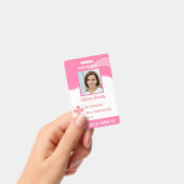Pink Custom Employee Security Id, Logo, Bar Code Ausweis (Handheld)