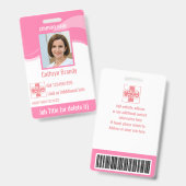 Pink Custom Employee Security Id, Logo, Bar Code Ausweis (Vorder- & Rückseite)