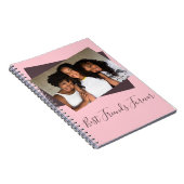 Pink Custom Foto Best Friends Forever in Script Notizblock (Rechte Seite)