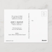 Pink Custom Foto Collage zweite Babyankündigung Postkarte (Rückseite)