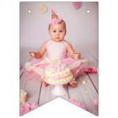 PINK Custom Foto Happy Birthday Banner (Erste Fahne)