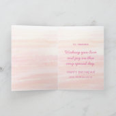 Pink Custom Foto Happy Geburtstag Gruß Karte (Innenseite)