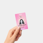Pink Custom Foto stilvoll schlicht minimalistisch  Ausweis (Handheld)