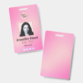 Pink Custom Foto stilvoll schlicht minimalistisch  Ausweis (Front & Back)