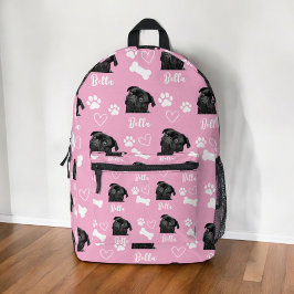 Pink Custom Liebe Paw Print Dog Lover Pet Foto Bedruckter Rucksack
