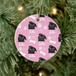 Pink Custom Liebe Paw Print Dog Lover Pet Foto Keramik Ornament