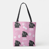 Pink Custom Liebe Paw Print Dog Lover Pet Foto Tasche (Rückseite)