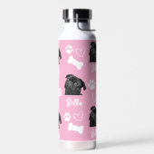 Pink Custom Liebe Paw Print Dog Lover Pet Foto Trinkflasche (Links)