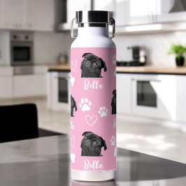 Pink Custom Liebe Paw Print Dog Lover Pet Foto Trinkflasche