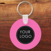 Pink Custom Logo Company Schlüsselanhänger (Vorderseite)