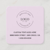 Pink Custom Logo Social Icons QR Code Modern Quadratische Visitenkarte (Vorderseite)