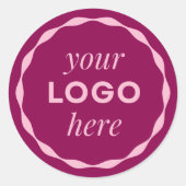 Pink Custom Minimalist Logo Circle Sticker (Vorderseite)