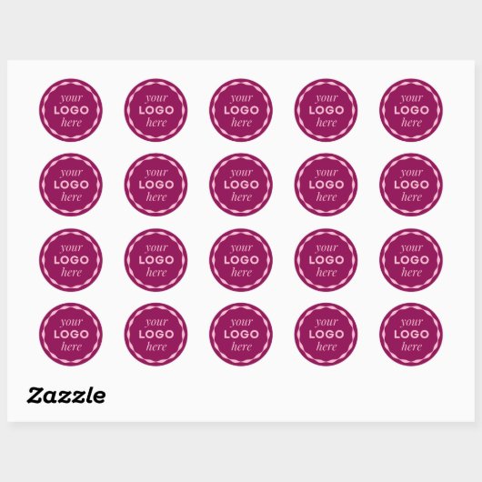 Pink Custom Minimalist Logo Circle Sticker (Blatt)