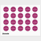 Pink Custom Minimalist Logo Circle Sticker (Blatt)