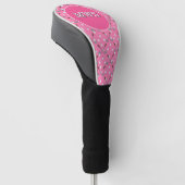 Pink Custom Monogram Golf Head Cover Headcover (angewinkelt)