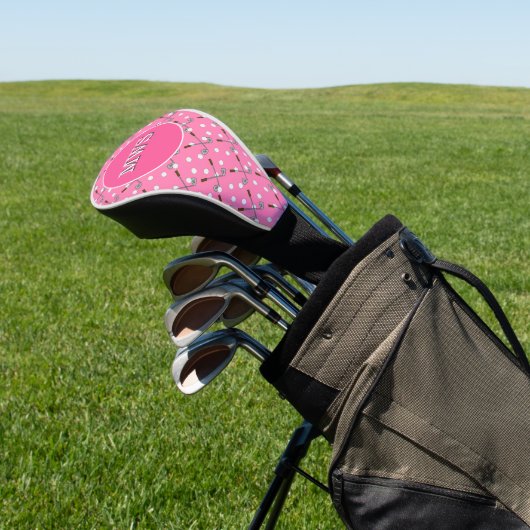 Pink Custom Monogram Golf Head Cover Headcover (In SItu)