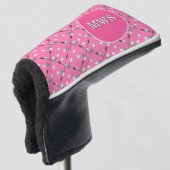 Pink Custom Monogram Golf Putter Head Cover Golf Headcover (3/4 Vorderseite)