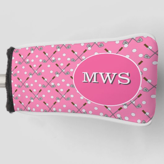 Pink Custom Monogram Golf Putter Head Cover Golf Headcover (Vorderseite)
