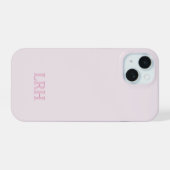 Pink Custom Monogram Modern Layered Initials iPhone 15 Hülle (Rückseite (Horizontal))