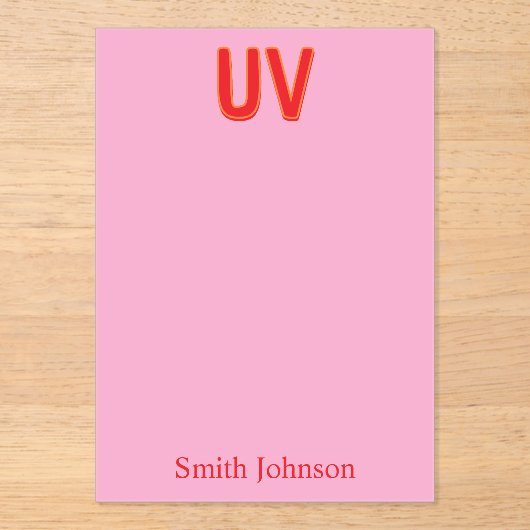 Pink Custom Monogram Stationery Acryleinladungen (Vorderseite)