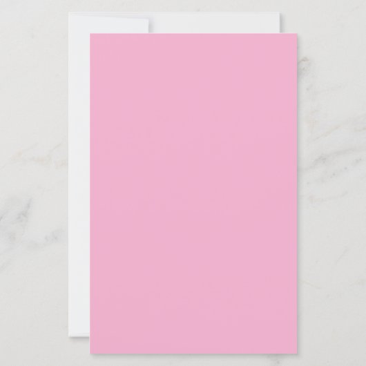 Pink Custom Monogram Stationery Note Card (Rückseite)