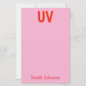 Pink Custom Monogram Stationery Note Card (Vorderseite)