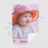 Pink Custom Name and Photo Personalized Golfhandtuch (Insitu)