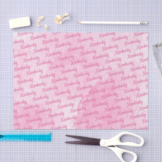 Pink Custom Name Personalized Seidenpapier (Handwerk)