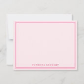 Pink Custom Name Two Border Design Personalized Mitteilungskarte (Vorderseite)