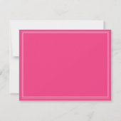 Pink Custom Name Two Border Design Personalized Mitteilungskarte (Rückseite)