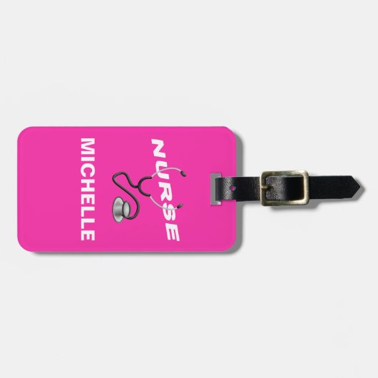 PINK Custom Nurname Gepäckanhänger (Vorderseite horizontal)