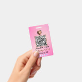 Pink Custom Personalisiert Abzeichens Name Tag QRc Ausweis (Handheld)