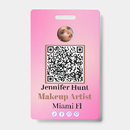 Pink Custom Personalisiert Abzeichens Name Tag QRc Ausweis