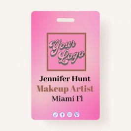 Pink Custom Personalisiert Abzeichens Name Tag QRc Ausweis