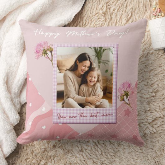 Pink Custom Photo Collage Kissen (Decke)