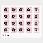 Pink Custom QR Code Quadratischer Aufkleber (Blatt)