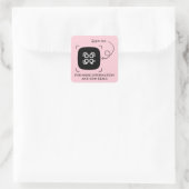 Pink Custom QR Code Quadratischer Aufkleber (Tasche)