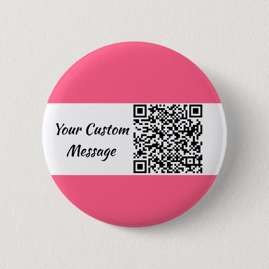 Pink Custom QR Code Trendy Button (Vorderseite)