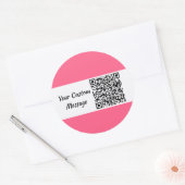 Pink Custom QR Code Trendy Runder Aufkleber (Umschlag)