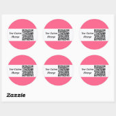 Pink Custom QR Code Trendy Runder Aufkleber (Blatt)