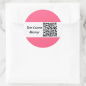 Pink Custom QR Code Trendy Runder Aufkleber (Tasche)