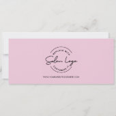 Pink Custom Salon Logo Minimalist Gutschein Einladung (Rückseite)