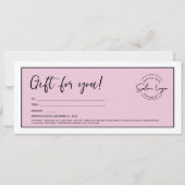 Pink Custom Salon Logo Minimalist Gutschein Einladung (Vorderseite)