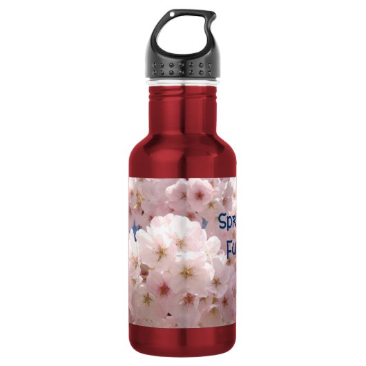 Pink Custom Spring Fun Blüten Trinkflasche (Vorderseite)