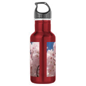 Pink Custom Spring Fun Blüten Trinkflasche (Rückseite)