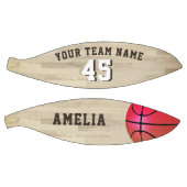 Pink Custom Team Name Number Wood Floor Basketball (Panele)