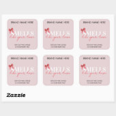 Pink Custom Valentine's Day Candle Label Quadratischer Aufkleber (Blatt)